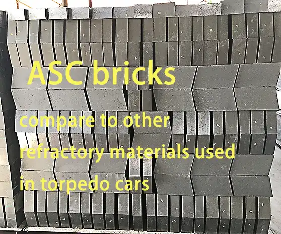 How do ASC bricks compare to other refractory materials used in torpedo cars?
